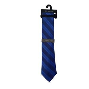 Covington Royal‎ Blue Striped 100% Silk Tie NWT
